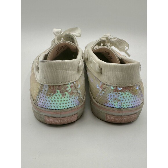 Sperry Top-Sider Iridescent Sequin Boat Shoes Pink/White EUC!! - Picture 4 of 7